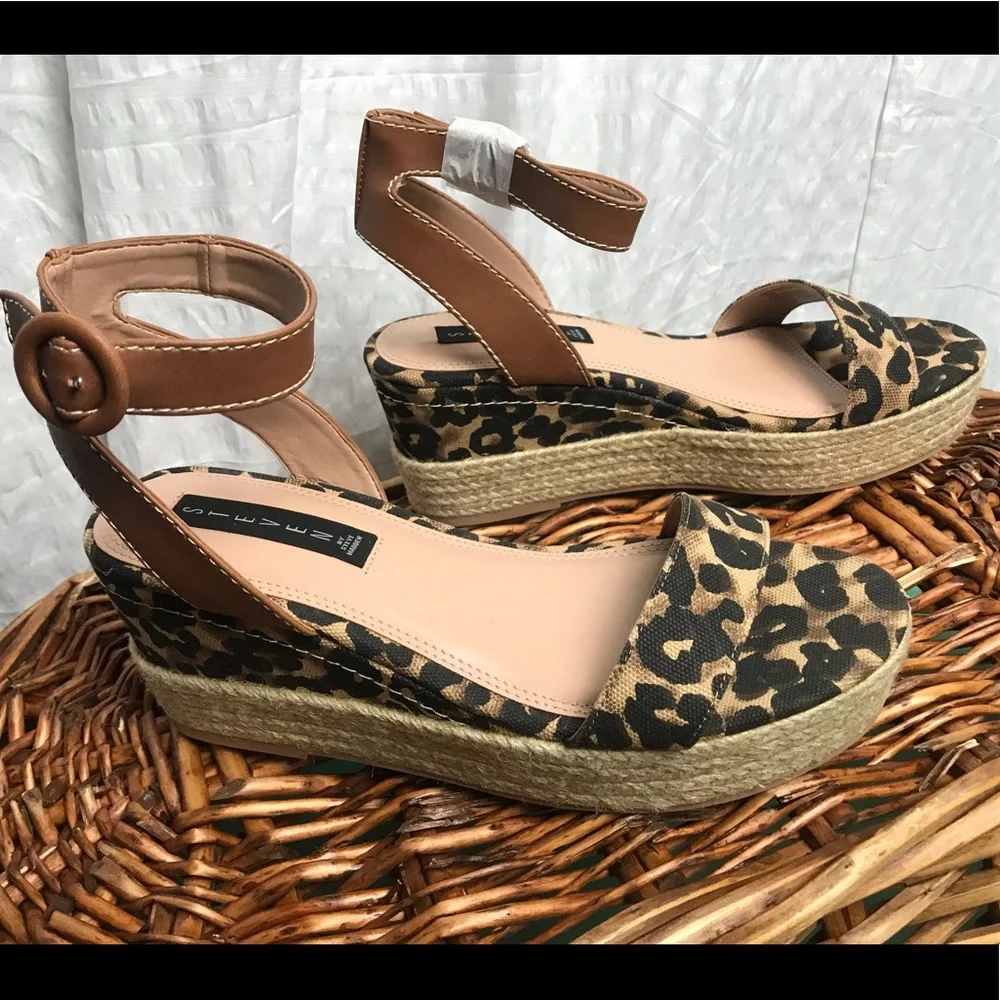 STEVE MADDEN Wedge Kippie Animal Print Espadrille 10